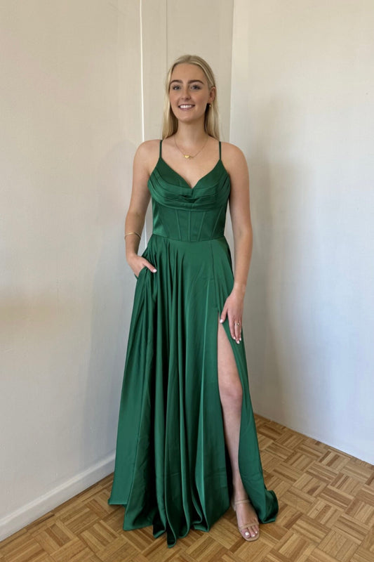 Mallow Gown Emerald Green