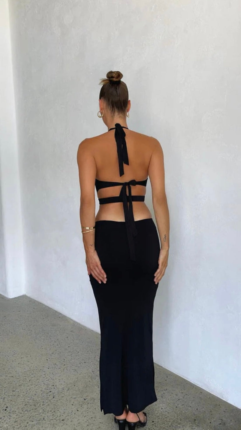 Suede Dress Black