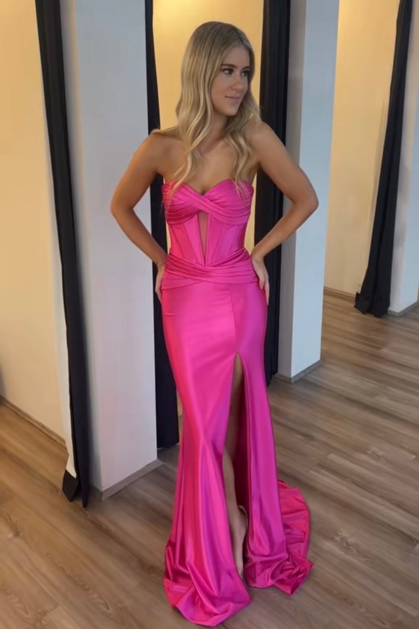 Estee Gown Hot Pink