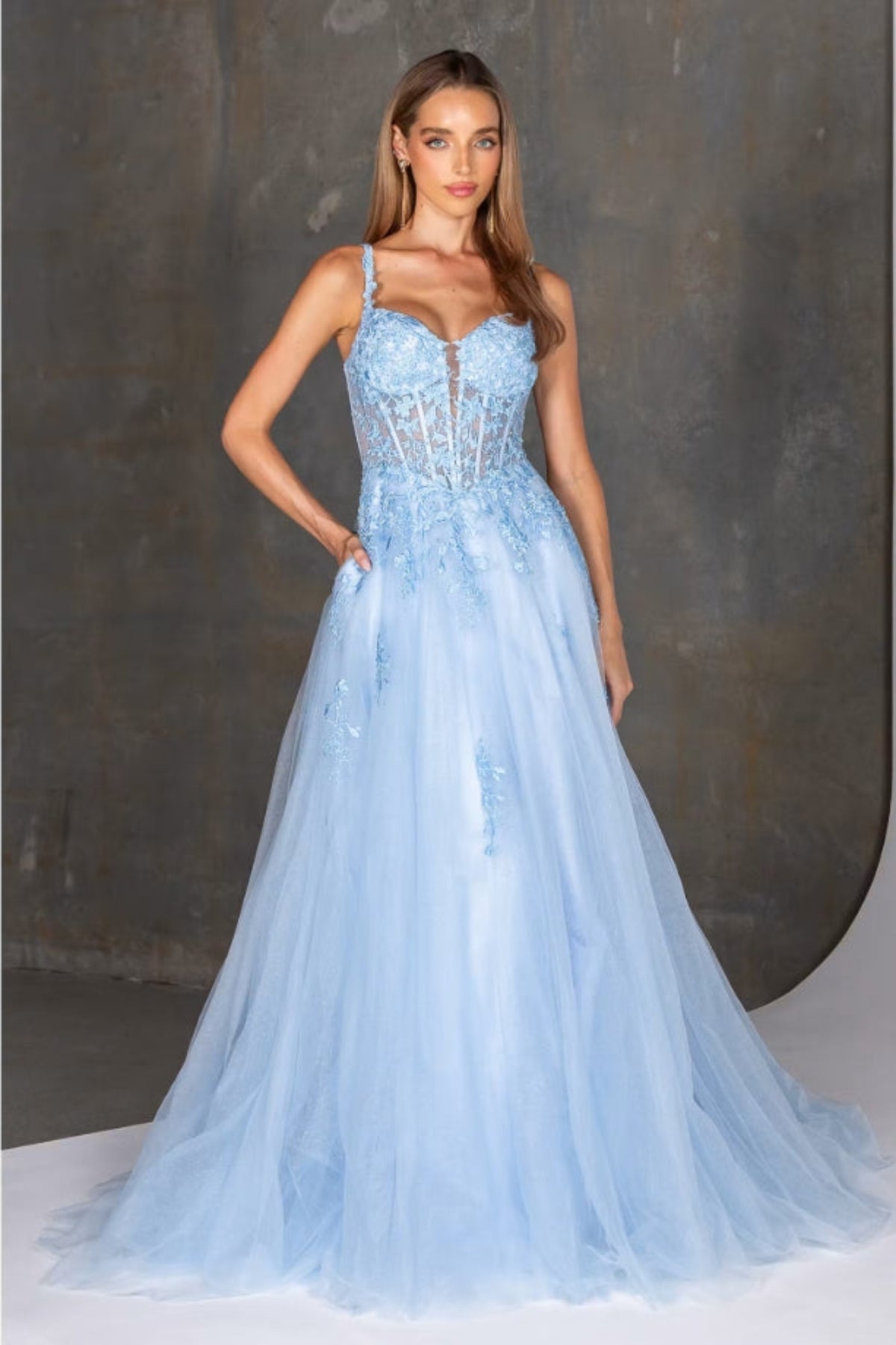 Deena Gown Pale Blue